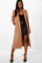 Thumbnail for your product : boohoo Longline Button Wool Look Coat