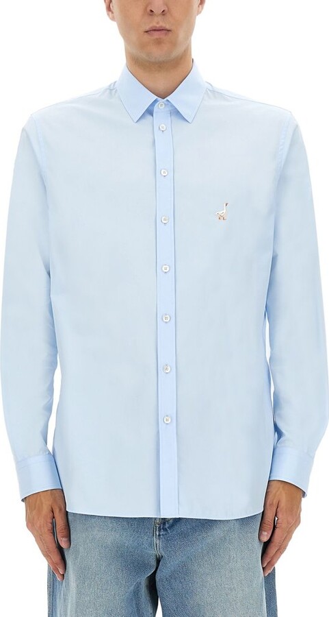 Moschino Goose Embroidered Long-Sleeved Shirt