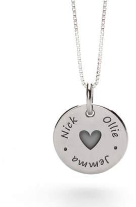 John Greed Our Family Silver Disc Necklace