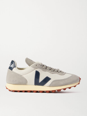 Veja + Net Sustain Rio Branco Leather-trimmed Suede And Mesh Sneakers - White