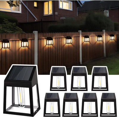 SORMIA 8 Pack Solar Wall Lights Outdoor, Solar Fence Lights