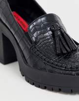 Thumbnail for your product : London Rebel chunky platform shoes in black croc
