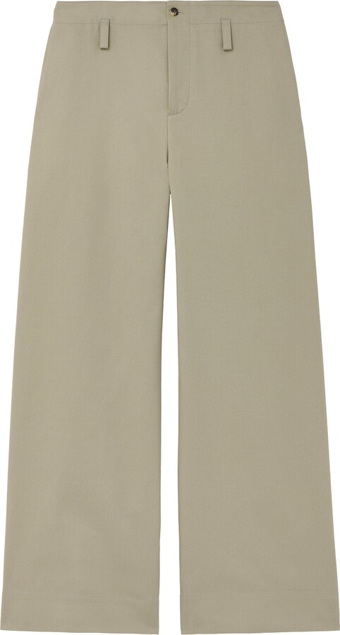Alexander McQueen Wool-Mohair Wide-Leg Chinos