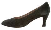 Thumbnail for your product : Ferragamo Suede Semi Pointed-Toe Pumps