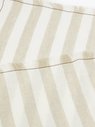 Brunello Cucinelli Set Of Two Chain-trim Striped Linen Placemats - Multi