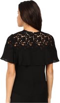 Thumbnail for your product : Rebecca Taylor Short Sleeve Georgette & Lace Top