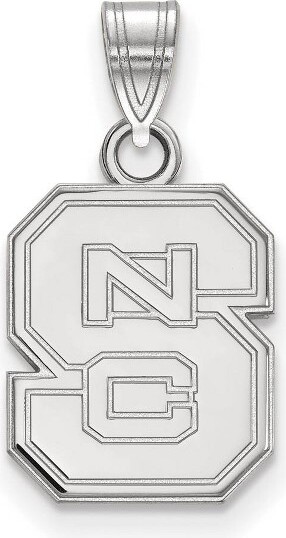 Black Bow Jewelry Co. BlackBowJewelry14kWhiteGoldNorthCarolinaStateWolfpackNCAASmallLogoPendant