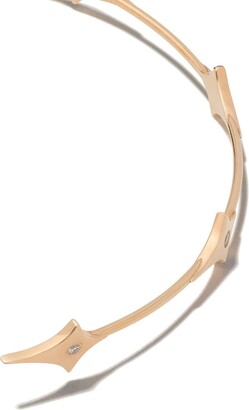 Diane Kordas 18kt rose gold Shield diamond hoops