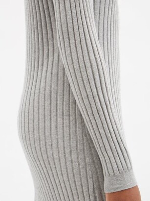 Skin Makaya Ribbed Cotton-blend Polo Dress - Light Grey
