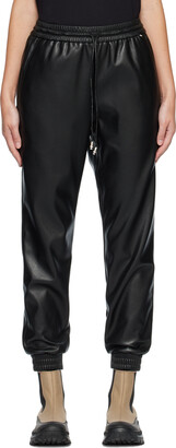 HUGO BOSS Black Drawstring Faux-Leather Lounge Pants