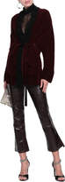 Thumbnail for your product : Roberto Cavalli Lace-trimmed Ribbed Silk-chenille Cardigan