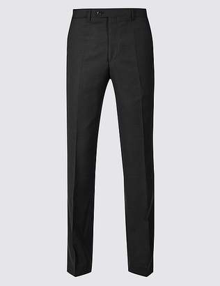Marks and Spencer Tailored Fit Pure Wool Textured Trousers
