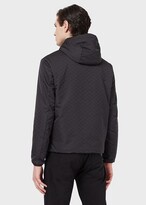 Thumbnail for your product : Emporio Armani Hooded, nylon jacket with all-over jacquard monogram