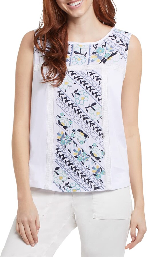 Tribal Women's Sleeveless Top W/Embroidery Blouse - ShopStyle