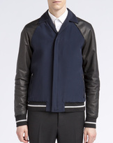 Thumbnail for your product : Lanvin Technical Crepe Raglan Jacket, Calfskin Sleeves