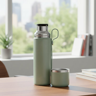 HANGZHOUFEIXIN 28 Oz Green Stainless Steel Insulated Mug Portable Travel Container For Hot Drinks Especially Coffee And Tea.