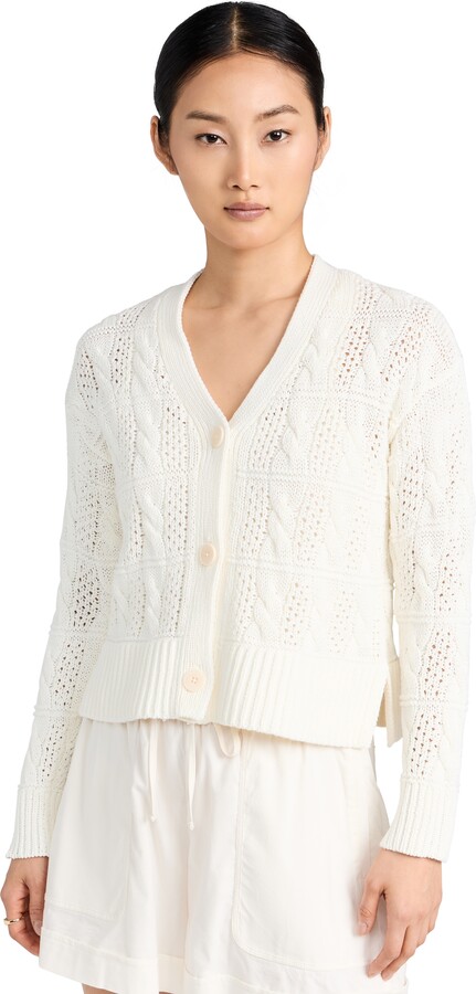 メイドウェル Madewell Aviva Cable Cardigan レディース Sweaters Heather Powder Madewell Aviva Cable Cardigan Heather Bark SM (Women's 2-4