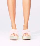 Thumbnail for your product : Tory Burch SCALLOP FAUX FUR WEDGE SLIDE