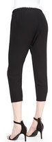 Thumbnail for your product : Eileen Fisher Georgette Crepe Cropped Slouchy Pants, Black
