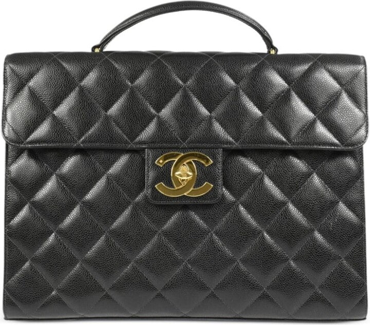Chanel Pre Owned 1997 CC turn-lock diamond-quilted briefcase