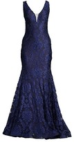 Thumbnail for your product : Jovani Lace Deep V-Neck Mermaid Gown