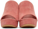 Thumbnail for your product : Mansur Gavriel Pink Suede Platform Mules