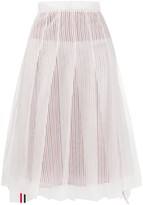 Thumbnail for your product : Thom Browne Striped Pleated Skirt