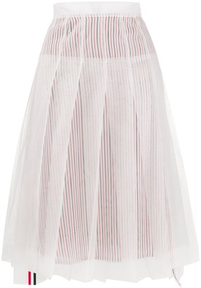 Thom Browne Striped Pleated Skirt