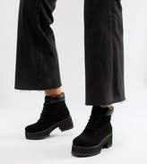 Thumbnail for your product : ASOS DESIGN Wide Fit Bianca chunky lace up boots