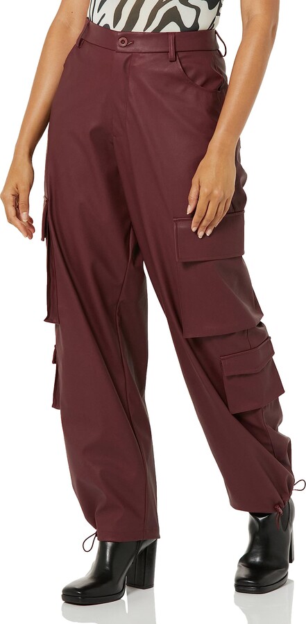 TEREA Women's Anika Vegan Leather Cargo Pant - ShopStyle Plus Size Trousers
