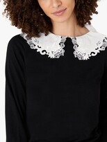 Thumbnail for your product : Monsoon Pretty Collar Jumper, Black