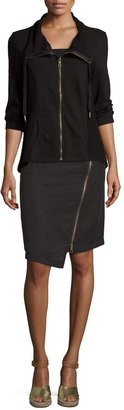 XCVI Marie Asymmetric-Zip Skirt, Black