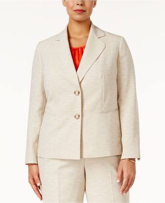 Le Suit Plus Size 3-Pc. Crosshatched Pantsuit
