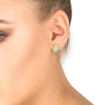LATELITA - Birthstone Gold Gemstone Stud Earring September Sapphire