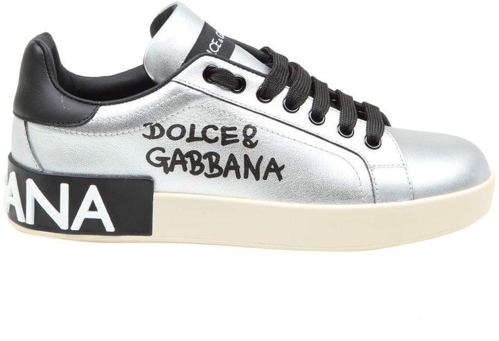 dolce gabbana silver shoes