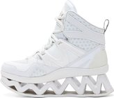 Thumbnail for your product : Marc by Marc Jacobs White Cut-Out Platform Ninja Sneakers
