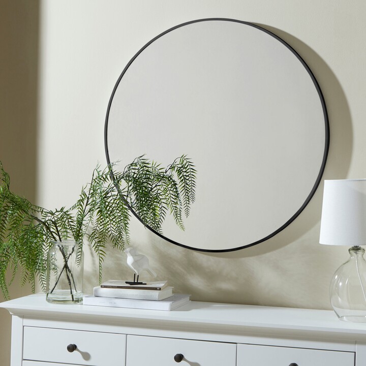 Dunelm Essentials Round Mirror 70cm Black ShopStyle