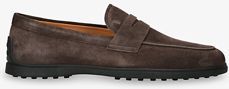 Tod's Mens Dark Brown Mocassino Gomma Suede Loafers Eur 43.5 / 9.5 Uk Men