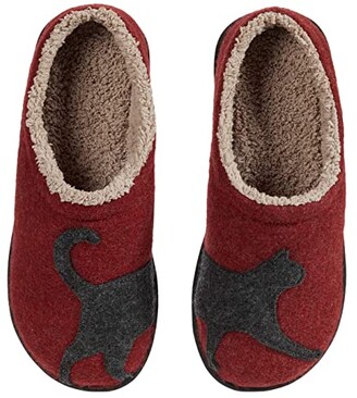 ll bean red cat slippers