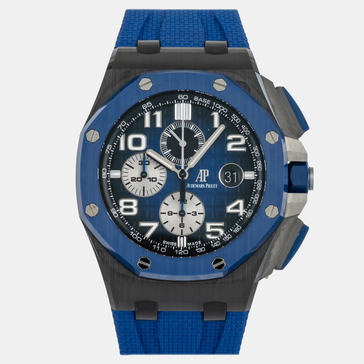 Audemars Piguet Pre-Owned Royal Oak Offshore Chronograph 26405CE.OO.A030CA.01 Blue Automatic Ceramic Men's Wristwatch 44 mm