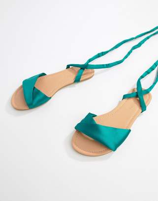 ASOS Design DESIGN Flashing Tie Leg Flat Sandals
