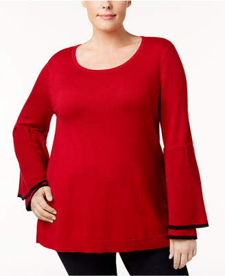 Style&Co. Style & Co Plus Size Ruffled-Sleeve Sweater, Created for Macy's