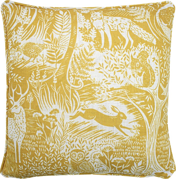 Dunelm Woodland Scandi Cushion Yellow/White ShopStyle