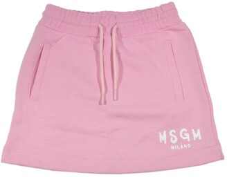 Msgm Kids Logo Print Drawstring Skirt