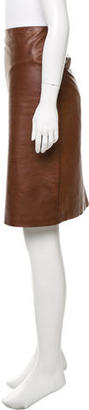 Calvin Klein Collection Leather Knee-Length Skirt