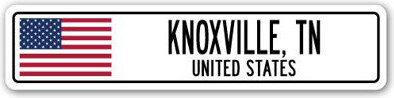 Knoxville, TN, United States Flag Aluminum Street Sign