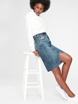 gap white jean skirt