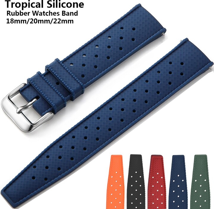 None New Tropical Rubber Strap for Oris Seiko Citizen Quick Release Watch Band 18mm 20mm 22mm Silicone Tropic Strap Smart Watch Strap