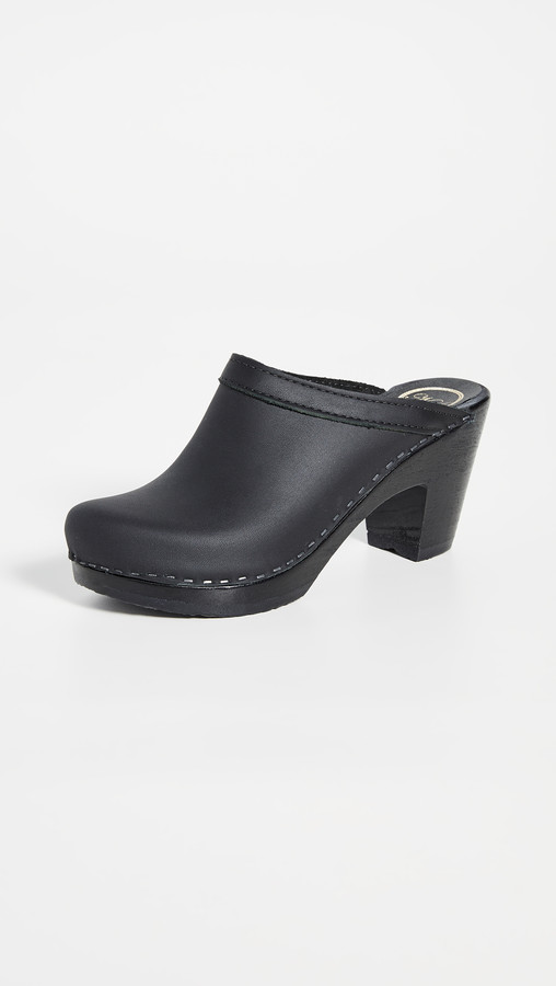 high heel clogs and mules