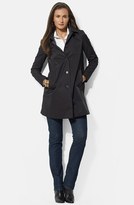 Thumbnail for your product : Lauren Ralph Lauren Bonded Cotton A-Line Jacket with Detachable Hood